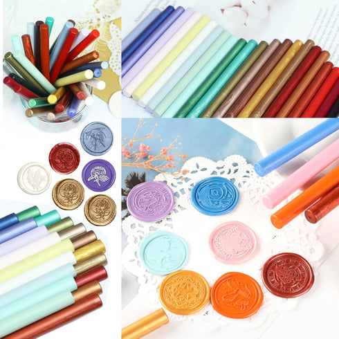 Pearl White Wax Seal Sticks, ONWINPOR 40pcs Glue Gun Pearl White Wax Sealing Sticks for Wax Seal Stamp, Wedding Invitations, Envelope Letter Seali...