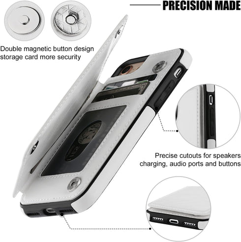 ONETOP for iPhone SE(2022) iPhone SE(2020) iPhone 7/8 Wallet Case with Card Holder, Premium PU Leather Kickstand Card Slots, Double Magnetic Clasp...