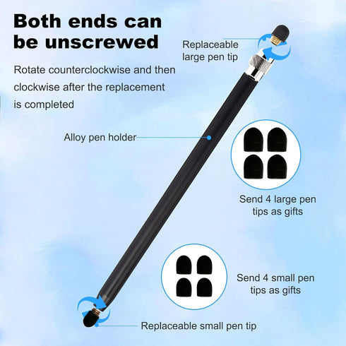4 Pcs Stylus Pen for Touch Screen, Work for iPad/iPhone/Android Tablets, Stylus 2-in-1 Sensitivity and High Precision, Compatible with All Touch S...