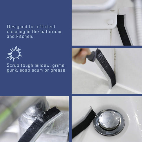 Grout Cleaner Scrub Brush Deep Tile Joints - Stiff Angled Bristles for Showers, Bathtubs, Kitchens - Multi-Surface All-Around Household Cleaning T...