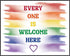 Posterizer 1 pcs-Everyone is welcome here-Rainbow color quote-Gay & LGBTQ Art-Watercolor Art-Gift for Teachers-School and classroom art- UNFRAMED ...