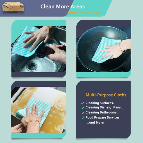 Heavy Duty Wipes Dish Cloths 50Pieces Reusable Wipes Multi-use Cleaning Cloths Towels...