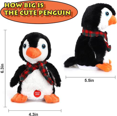 TOY Life Plush Penguin Baby Musical Talking Toys Infant Toys for Baby 24 Months - Stuffed Newborn Toys with Dancing Singing Toys for Babies Boys G...