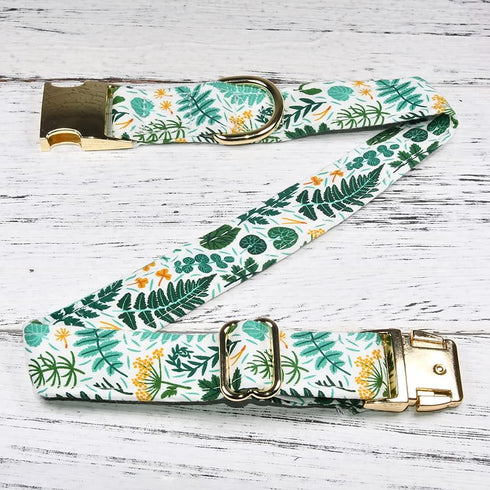 Watermelon Pet Tropical Fern Leaf Dog Bow Tie Dog Collar,Detachable Bowtie Accessory, Adjustable Collar for Small Medium Large Dogs, M (12 --20 in...