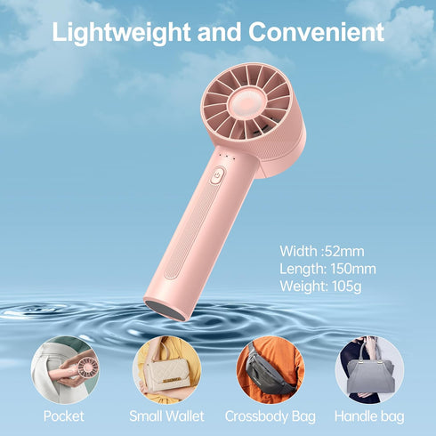 Portable Fan, Mini Handheld Fan with 3 Adjustable Speeds, 2600mAh Handheld Fan with 3-16H Usage Time and Newly Upgraded Motor, Small Lash Fan for ...