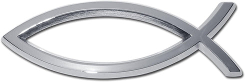 Elektroplate Christian Fish Chrome All Metal Emblem for Cars, Trucks, and All Auto | Universal Fit at 4" x 1.4" | Weatherproof...