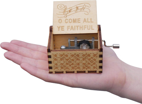 Small O Come All Ye Faithful Wood Music Box Gifts for Christian Women Men Religious Wooden Boxes Presents: Women, Men, Mom, Dad, Easter, Easter, B...