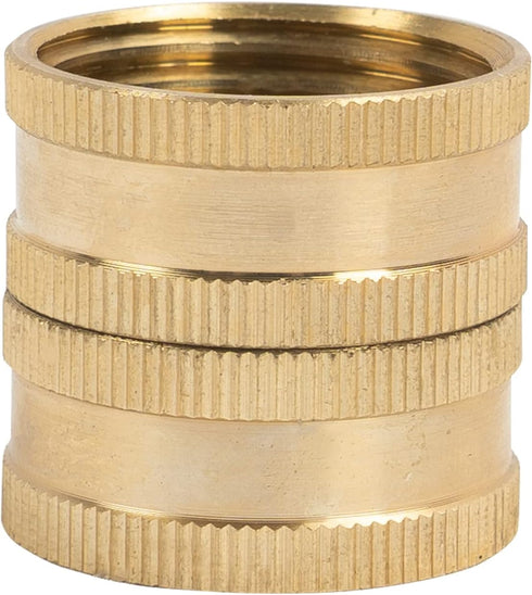 Hourleey Garden Hose Adapter, 3/4 Inch Solid Brass Hose Connectors, 2 Pack Hose Connector with 2 Extra Washers (Female to Female)...