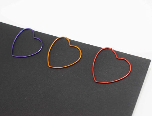 Cute Heart Paper Clips Purple Paperclips, Gift Idea (Purple, 50 Pack)...