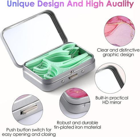 Dental Floss Portable Case, Easy to Store Floss Picks of Various Sizes, Portable Dental Floss Dispenser is Perfect for Travelling, Hotels, Dinners...