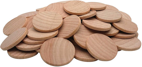 1.5 Inch Natural Wood Slices Unfinished Round Wood Coins for DIY Arts & Crafts Projects, 50 per Pack....