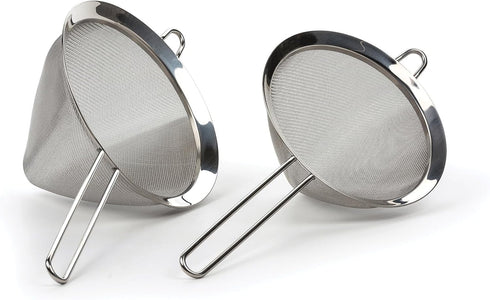 RSVP International Endurance Kitchen Collection, Stainless Steel Fine Mesh Conical Sieve/Colander, Multi-Purpose for Cooking, Baking, Loose Leaf T...