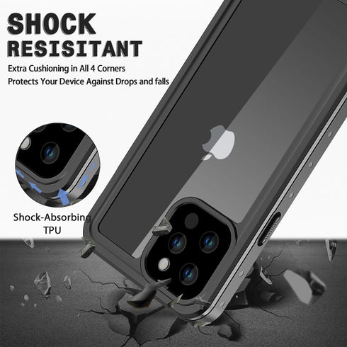 for iPhone 12 Pro Waterproof Case with Built-in Screen Protector Full Body Shockproof Dustproof Dirtproof Heavy Duty Protective Phone Case for iPh...