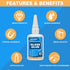 Glass Glue - 35g Super Fast-Curing Adhesive for Plastic, Ceramic, Wood, Metal, Glass, Rubber, DIY Crafts - Clear, Acrylic, Mirror - Instant, Stron...