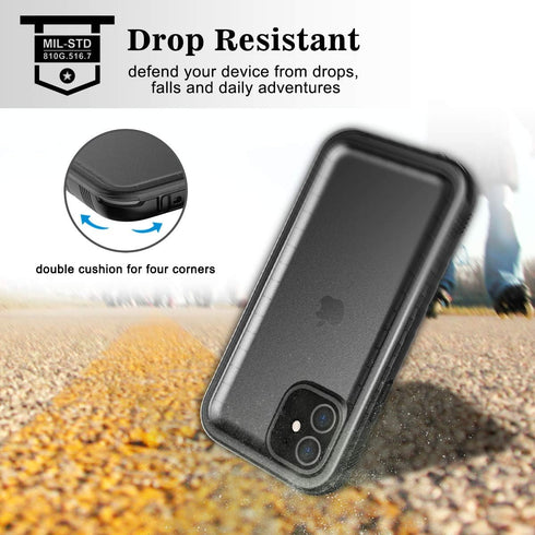 SPORTLINK Waterproof Case for iPhone 11, Full Body Heavy Duty Protection Full Sealed Cover Shockproof Dustproof Built-in Clear Screen Protector Ru...