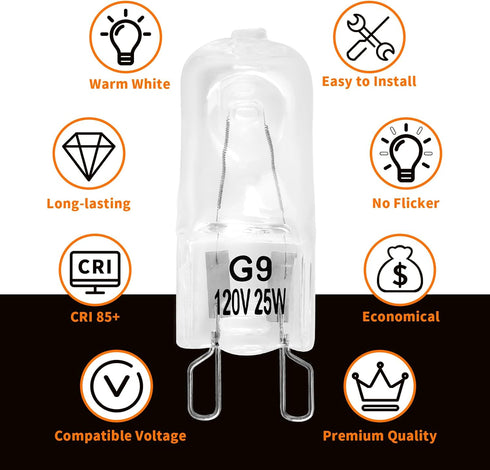 Belleone W10709921 Light Bulb Fit for Whirlpool Microwave Oven - 120V 25W Halogen Light Bulb Fit for KitchenAid Maytag Jenn-Air Over The Stove Ran...