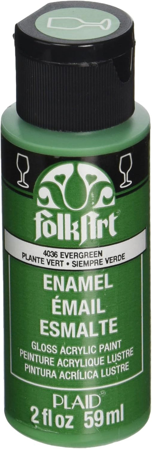 FolkArt Enamel Glass & Ceramic Paint in Assorted Colors (2 oz), 4036, Evergreen...