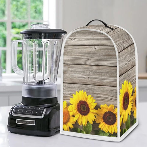 Wood Sunflower Blender Dust Cover, Fingerprint Protection Cover for Stand Mixer or Coffee Machine, Home Kitchen Appliance Cover for Stain Dust Res...