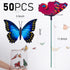 VGOODALL 50PCS Butterfly Garden Decorations, 11.5 inch Butterfly Stakes Ornaments Artificial Waterproof Butterflies for Flower Bouquet Outdoor Ind...