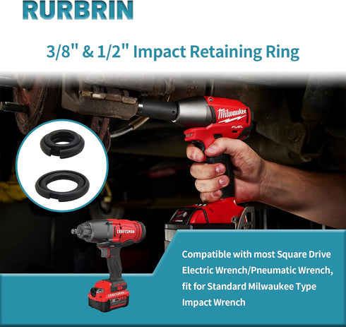 10 Sets of 1/2 inch & 3/8 inch Impact Wrench Retainer Rings with O-ring, Compatible With Electric Wrench/Pneumatic Wrench...