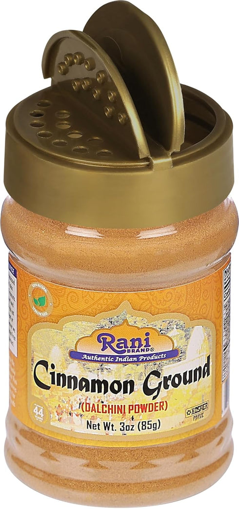 Rani Cinnamon Powder (Ground) Spice 3oz (85g) PET Jar ~ All Natural | Salt-Free | Vegan | No Colors | Gluten Friendly | NON-GMO | Kosher...