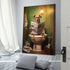 FireDeer Funny Bathroom Canvas Wall Art Dog Animal Reading the Newspaper On Toilet Poster Humor Painting Canvas Prints Modern Aesthetic Picture Fa...