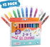 DOODLE HOG Washable Crayons 12 Colors, Kids and Toddler Crayons, Watercolor, Non Toxic, 3 in 1, for Kids Ages 4-8...