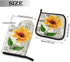 Watercolor Sunflowers Oven Mitts and Pot Holders Sets Heat Resistant Oven Gloves with Non-Slip Surface for Safe BBQ Cooking Baking Grilling Set of...