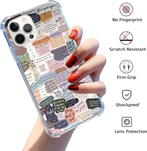 Bible Verses Aesthetic Case Compatible with iPhone 11 Pro, Cute Indie Christian Postive Quotes Case for iPhone 11 Pro for Teens Men and Women, Tre...