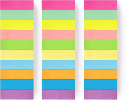 30 Pads 0.6x2 Inch Sticky Notes Flags Tabs Page Markers 10 Bright Color Sticky Index Tabs Page Flags 80 Sheet/Pad...