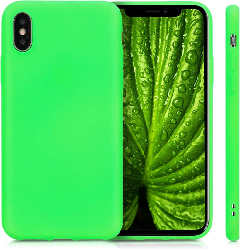 kwmobile Case Compatible with Apple iPhone X Case - Soft Slim Protective TPU Silicone Cover - Neon Green...