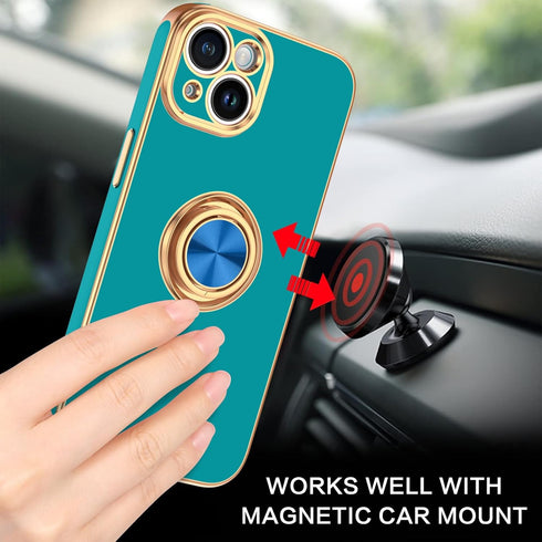 BENTOBEN Compatible with iPhone 15 Case, Phone Case iPhone 15, Slim Fit 360° Ring Holder Shockproof Kickstand Magnetic Car Mount Supported Non-Sli...
