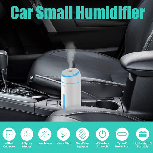 Small Humidifiers for Bedroom Nightstand Room 400ML USB Humidifer Plant Cool Mist Humidifier Easy Clean Travel Mini Portable Personal Desk Car Qui...