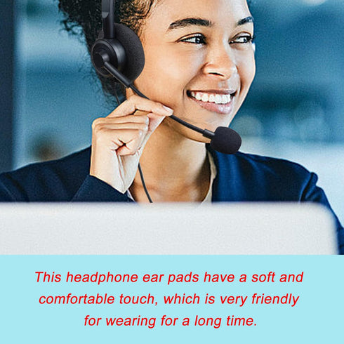 Ear Pads for Jabra Headset, Foam Ear Cushions Replacement Headphone Covers for Jabra PRO 920 930 9470 9400BS GN2000 Biz 1500 1900 2300 2400II Plan...