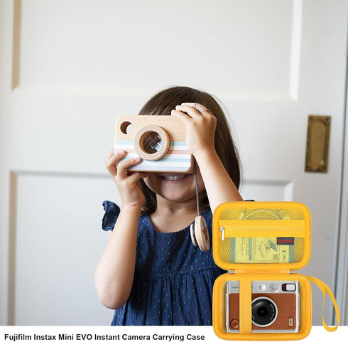 Camera Carrying Case Compatible with Fujifilm Instax Mini EVO Instant Camera, Camera Lens cover Photo Printer Travel Protective Storage Holder, Me...