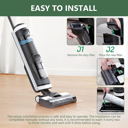 CERO Replacement 2 Assembly & 2 Brush Roller Set for iFLOOR 3 and Floor ONE S3 Cordless Wet Dry Vacuum Cleaner...