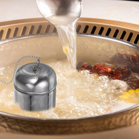 PRETYZOOM Stainless Steel Tea Infuser, Kitchen Stew Cage with Chain Hook, Tea Infuser Ball Portable Mesh Tea Strainer for Loose Tea, Seasoning...