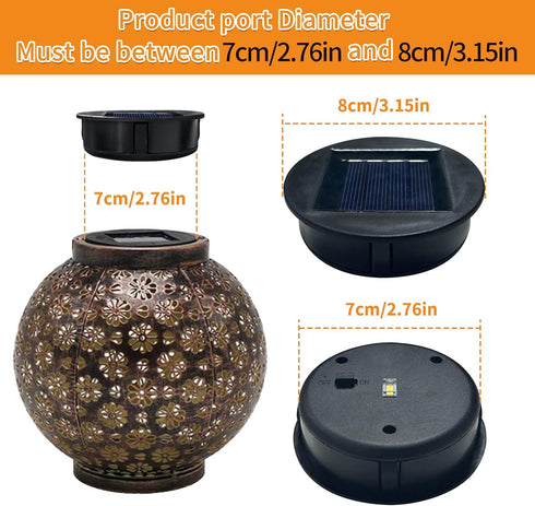 Solar Lights Replacement Top Parts for Outdoor Solar Watering Can Hanging Lanterns with 90 LED String Lithgs Detachable Connector (Warm White ) (2...