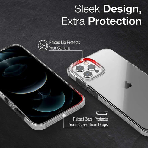 RAPTIC Clear Case Compatible with iPhone 12 Pro Max Case, Anti-Yellow Slim Cover, Shock Absorbing Rubber, Scratch Resistant Protective Case, Fits ...