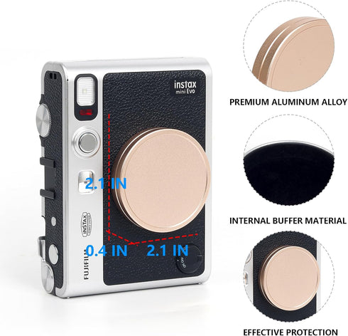 CAIYOULE for Fujifilm Instax Mini EVO Lens Cap for Fujifilm Instax Mini EVO Accessories, Including Aluminum Lens Cap, Screen Protector and Mini Al...