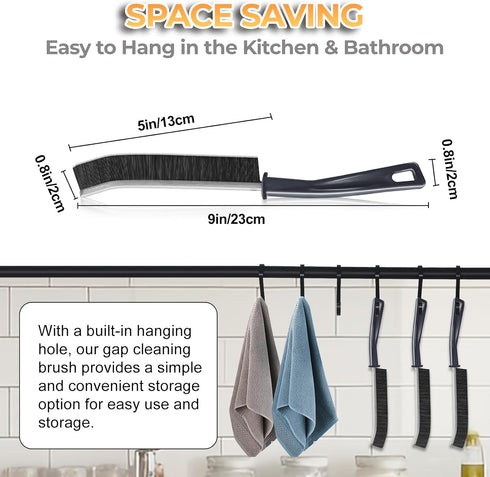 Hard Bristle Crevice Cleaning Brush - 6+1Pcs Multifunctional Gap Cleaning Brush to Clean Narrow Spaces, Corner Cleaning Brush for Bathroom Kitchen...