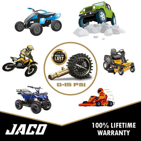 JACO Elite Low Pressure Tire Gauge - 15 PSI...