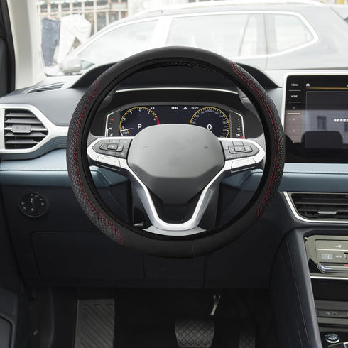 Car Steering Wheel Cover, Leather Car Steering Wheel Cover, Anti Slip Steering Wheel Cover, 15Inch Universal Stretchy Steering Wheel Protector Com...