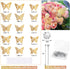 ROADPLUM 20 Sheets Flower Wrapping Paper, Pink Floral Wrapping Paper Bouquet Kit with 100 Pcs Diamond Bouquet Pins 60 Pcs 3D Gold Butterflies 1Rol...