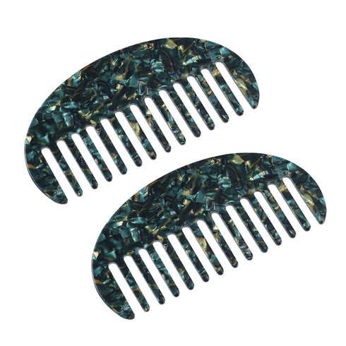 VOCOSTE 2 Pcs Hair Comb Wide Tooth, Anti-Static, for Thick, Curly Hair, Hair Care, Detangling Comb, for Wet and Dry Dark Green...