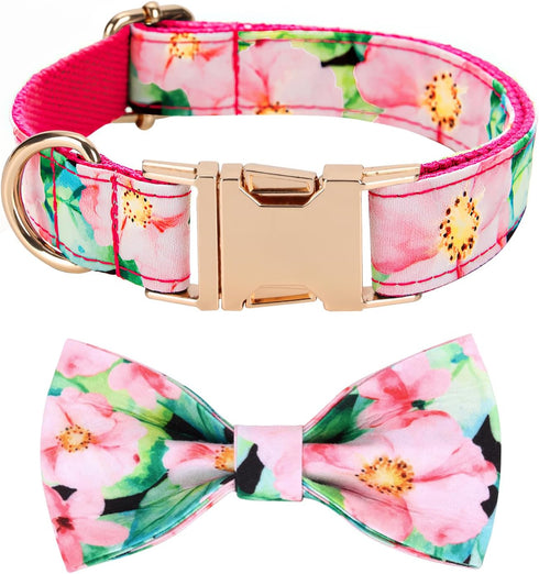 Fancy Dog Collar Gift Box, with Bow Tie and Metal Buckle?Puppy Collar for Boys and Girls; Holiday Pet Gifts; Suitable for Large, Medium and Small ...