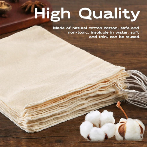 Spice Bags for Cooking, 30PCS Natural Unbleached Cotton Drawstring Cheese Cloth Bags, Sachets Bags, Strainer Tea Filter Bags, Herbs Bags for Home ...