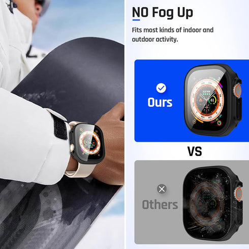 Goton Waterproof Case for Apple Watch Ultra Ultra2 49mm Screen Protector, Full Protective Hard PC Bumper Face Cover Accessories Designed for iWatc...