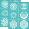 OLYCRAFT 2pcs 8.6x11 Inch Self-Adhesive Mandala Stencil Lotus Tree Silk Screen Stencils Reusable Silkscreen Printing Stencils Moon Sun Mesh Transf...