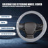 ZKFAR 1 PC Car D Shape Round Steering Wheel Cover, Universal 15In Silicone Steering Wheel Cover, Non-Slip Breathable Steering Wheel Protector, Uni...